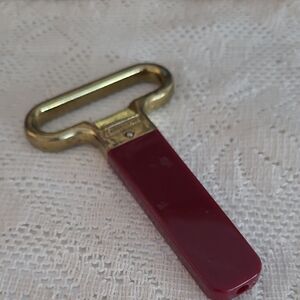Vintage Gold & Burgundy Bottle Opener